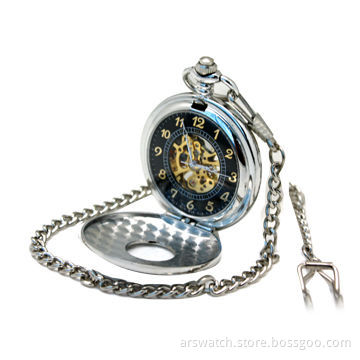 Pocket Watch in Gold Plating Metal Case and Mechanical Movement